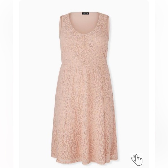 New! Torrid sz 3 Blush Pink Lace Midi Dress 3X - Picture 1 of 3